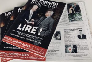 Photo de la une du Fiaro magazine, et d'une page ouverte sur un article de CAIRN Experts