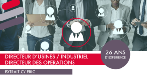 Illustration introduisant le CV d'Eric, directeur d'usines / industriel