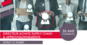 Illustration introduisant le CV de Robert, directeur des achats supply chain et approvisionnements